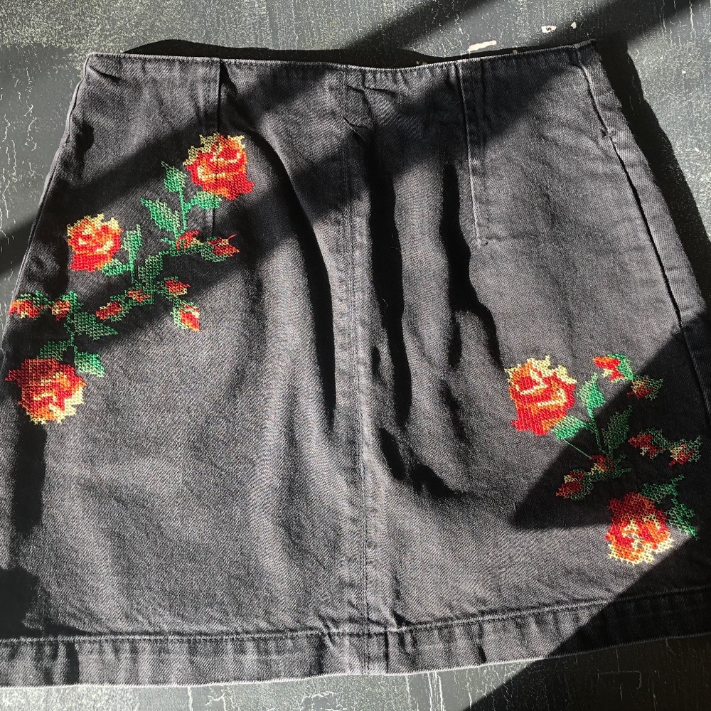 Black jean skirt